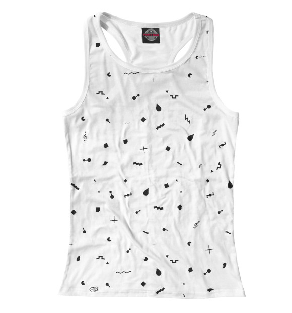 Женская майка-борцовка с изображением Стерегущий космос цвета Белый