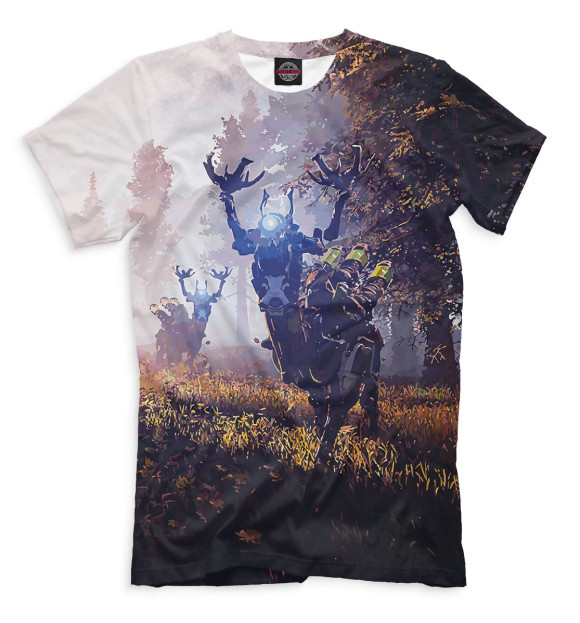Мужская футболка с изображением Horizon Zero Dawn цвета Молочно-белый