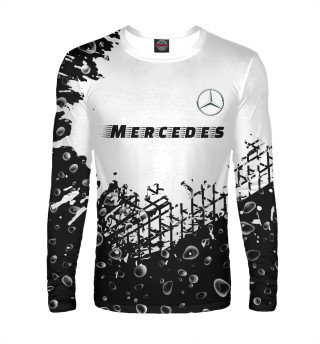 Мужской лонгслив Мерседес | Mercedes | Следы Шин