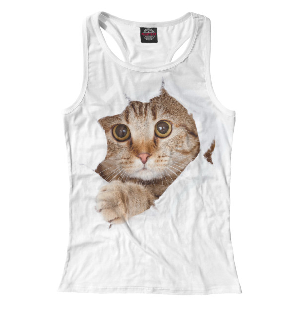 Женская майка-борцовка с изображением Ку-Ку цвета Белый