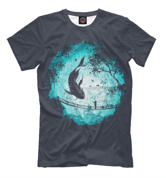 Мужская футболка с изображением Под водой цвета Молочно-белый