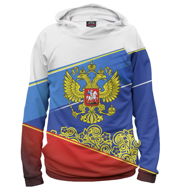 Худи для мальчика с изображением Сборная России цвета Белый