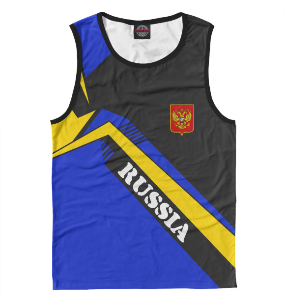 Майка для мальчика с изображением Флаг РФ с жёлтой полосой цвета Белый