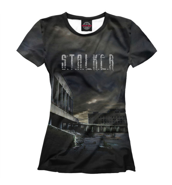 Женская футболка с изображением Сталкер цвета Белый