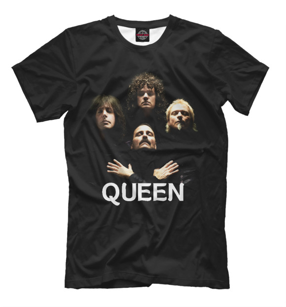 Мужская футболка с изображением Queen цвета Черный