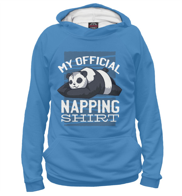Женское худи с изображением Napping panda цвета Белый