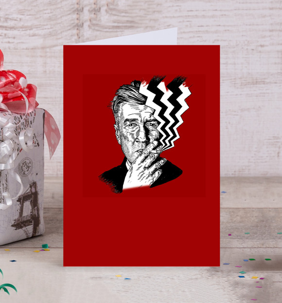 Открытка с изображением Дэвид Линч цвета Белый