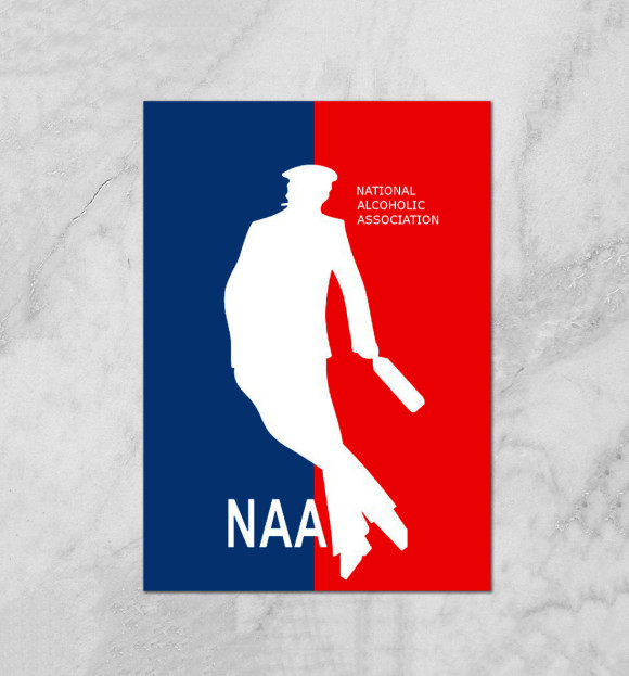 Плакат с изображением NAA цвета Белый