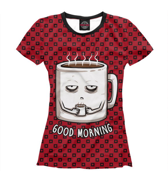 Футболка для девочек с изображением Good Morning цвета Белый