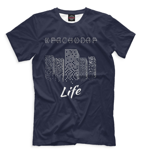 Мужская футболка с изображением Краснодар Life цвета Белый