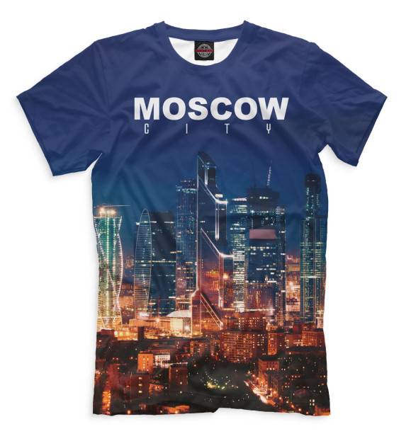 Мужская футболка с изображением Москва цвета Молочно-белый