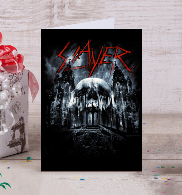 Открытка с изображением Slayer цвета Белый