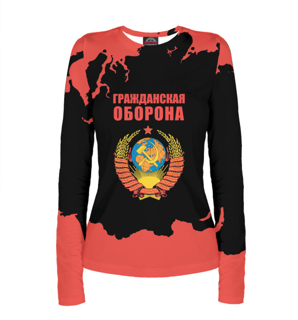 Женский лонгслив с изображением Гражданская Оборона цвета Белый