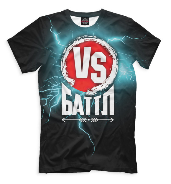 Мужская футболка с изображением Versus Battle цвета Черный