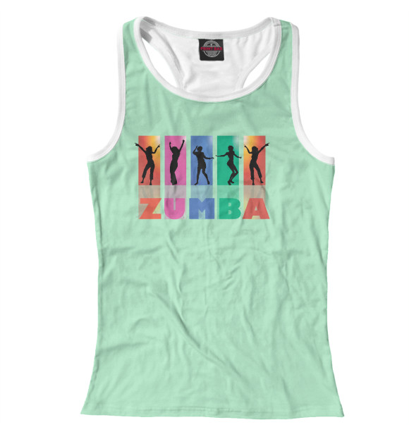 Женская майка-борцовка с изображением Зумба цвета Белый