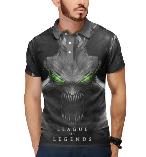 Мужское поло с изображением ЧО'ГАТ цвета Белый