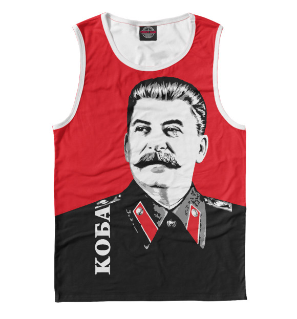 Мужская майка с изображением КОБА - Джугашвили Иосиф Виссарионович цвета Белый
