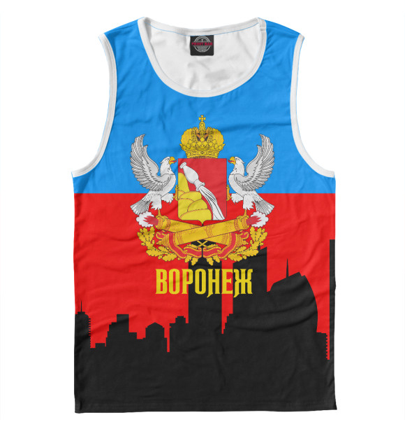 Мужская майка с притом Воронеж цвета Белый Мужская майка с изображением Воронеж цвета Белый