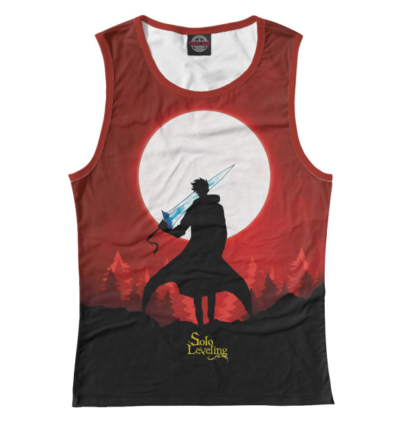 Женская майка с притом Поднятие уровня в одиночку цвета Белый Женская майка с изображением Поднятие уровня в одиночку цвета Белый