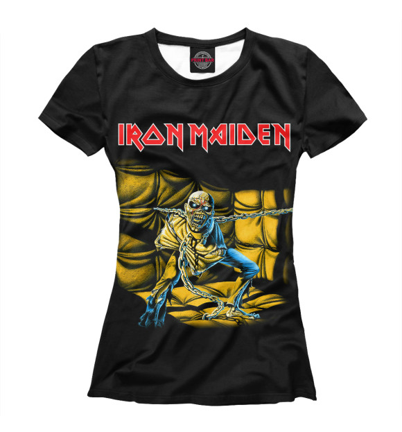Женская футболка с изображением Iron Maiden Piece of Mind цвета Белый