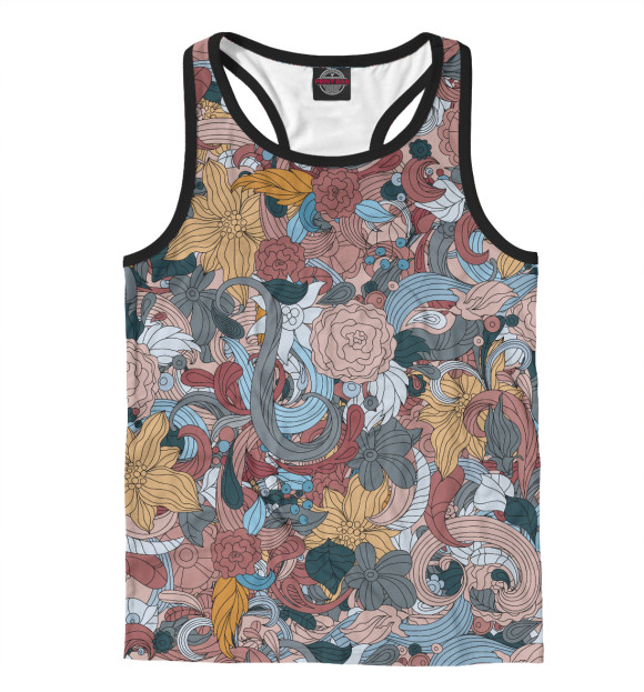 Мужская майка-борцовка с изображением Осенняя цвета Белый