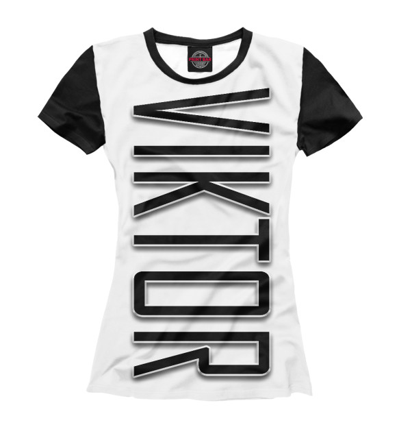 Футболка для девочек с изображением Viktor-black цвета Белый