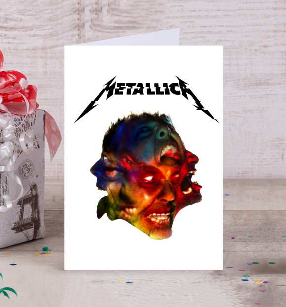 Открытка с изображением Metallica Hardwired цвета Белый