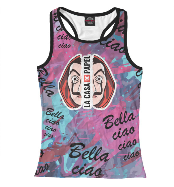 Женская майка-борцовка с изображением La Casa de Papel / Бумажный цвета Белый