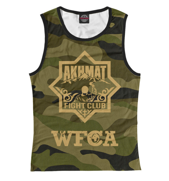 Женская майка с притом Федерация WFCA цвета Белый Женская майка с изображением Федерация WFCA цвета Белый