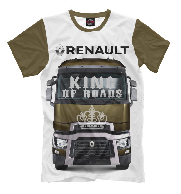 Мужская футболка с изображением RENAULT - король дорог цвета Молочно-белый