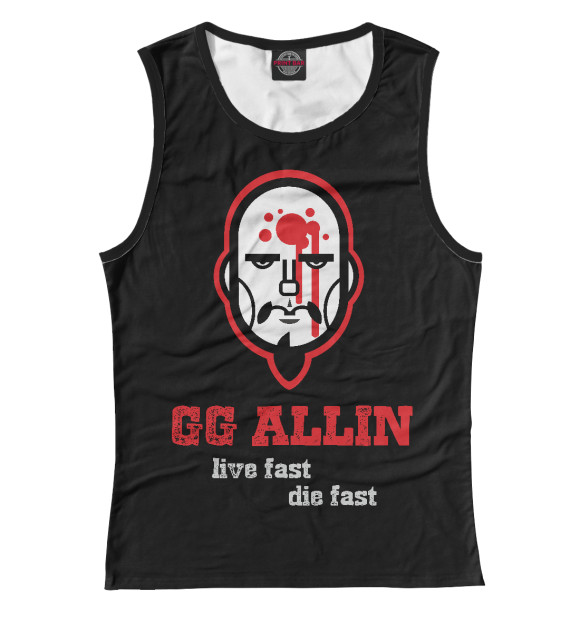 Майка для девочки с притом Gg allin цвета Белый Майка для девочки с изображением Gg allin цвета Белый