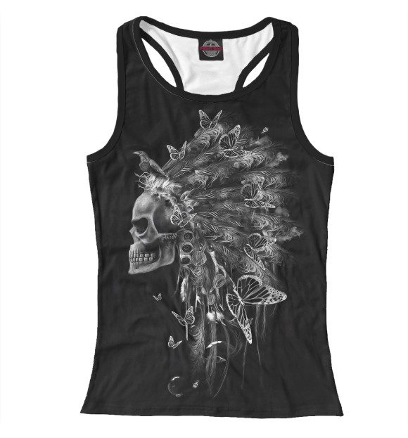 Женская майка-борцовка с изображением Индеец цвета Белый