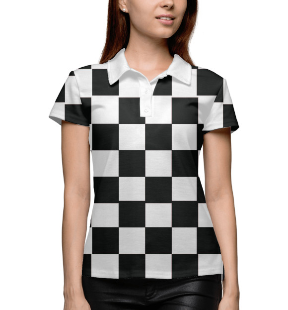 Женское поло с изображением Доска шахматная цвета Белый