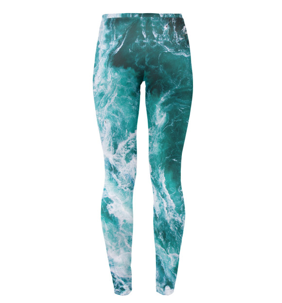 Леггинсы с изображением Волны цвета Белый