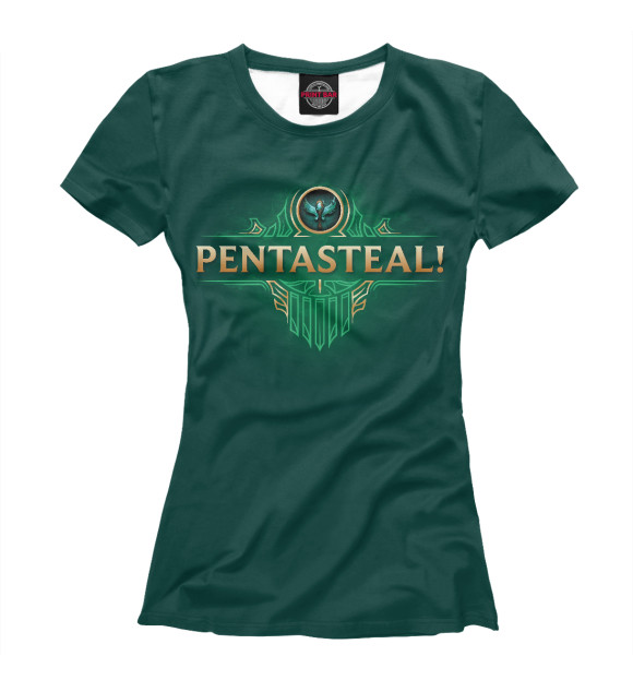 Женская футболка с изображением Pentasteal цвета Белый
