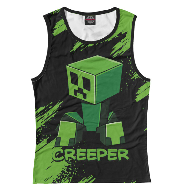 Майка для девочки с изображением Minecraft цвета Белый