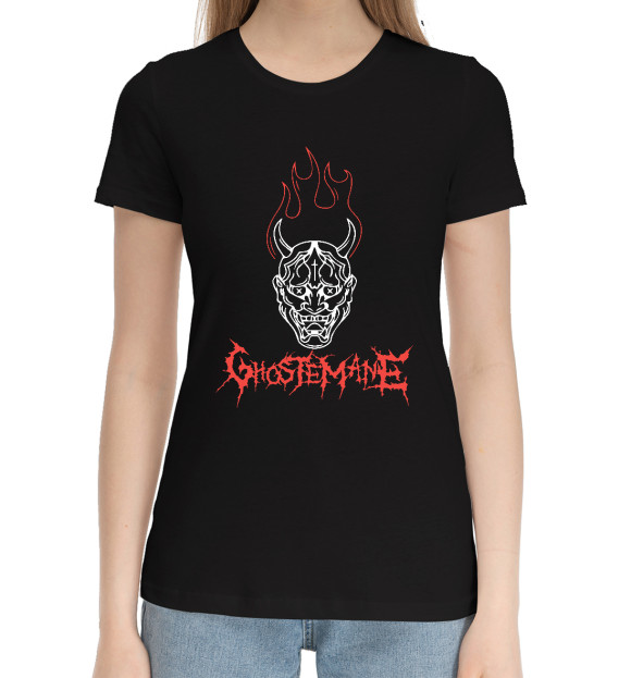 Женская хлопковая футболка с изображением Ghostemane цвета Черный