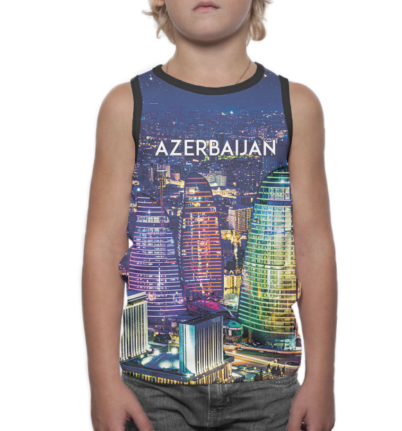 Майка для мальчика с изображением Азербайджан цвета Белый