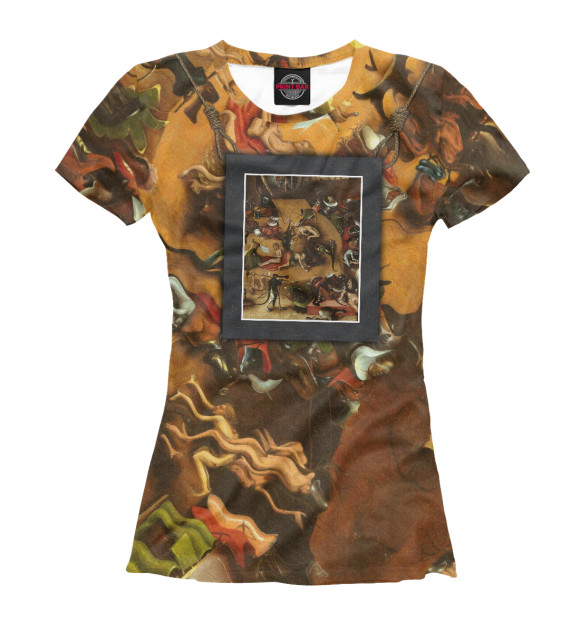 Женская футболка с изображением Кошмарные миры Босха цвета Белый