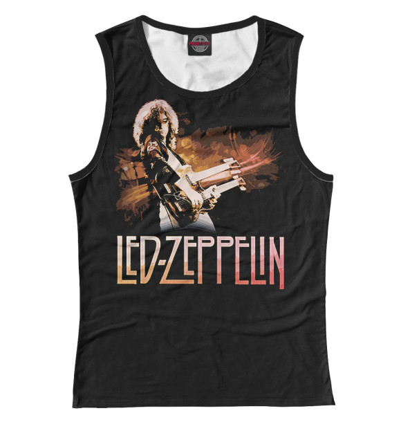 Женская майка с изображением Led Zeppelin цвета Белый