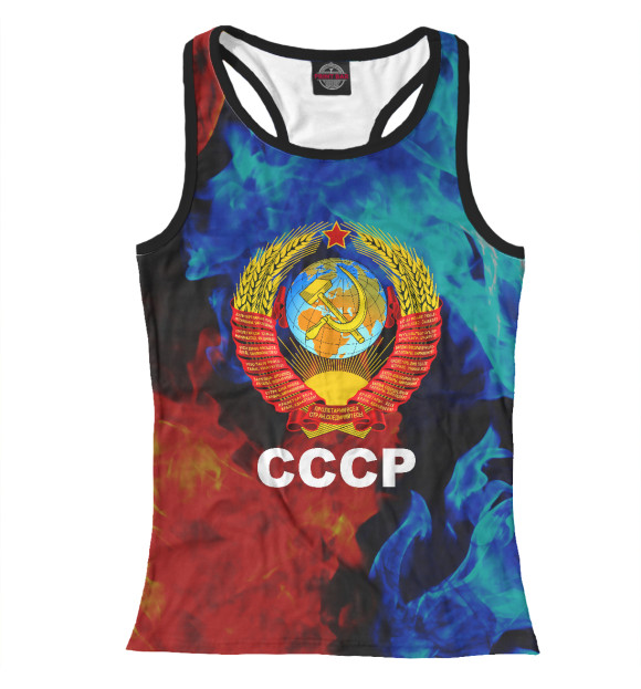 Женская майка-борцовка с изображением СССР цвета Белый