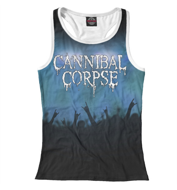 Женская майка-борцовка с притом Cannibal Corpse цвета Белый Женская майка-борцовка с изображением Cannibal Corpse цвета Белый