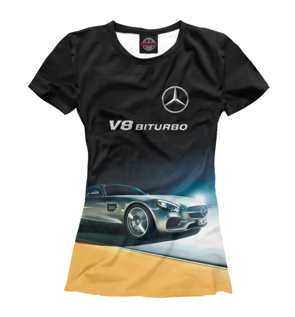 Футболка для девочек с изображением V8 BITURBO цвета Белый