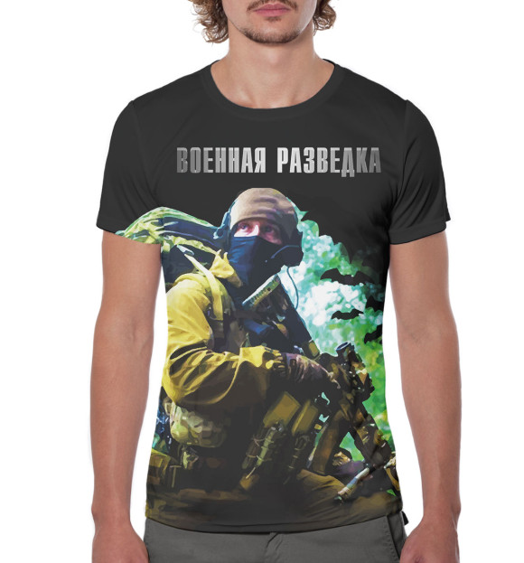 Мужская футболка с изображением Военная разведка цвета Белый