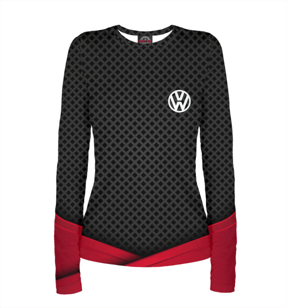 Женский лонгслив с изображением Volkswagen sport 2018 цвета Белый