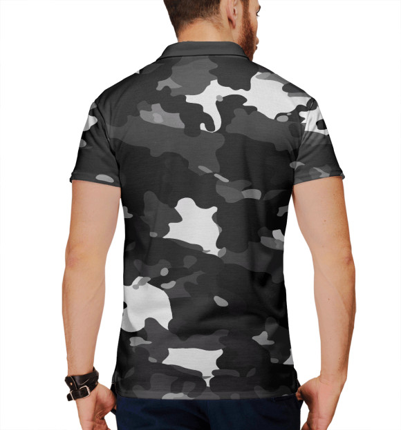 Мужское поло с изображением Camouflage цвета Белый