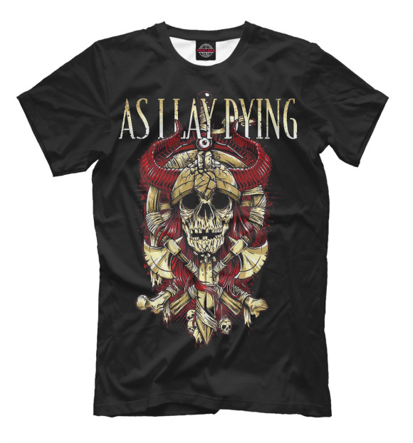Мужская футболка с изображением As I Lay Dying цвета Черный