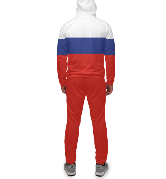 Мужской спортивный костюм с изображением Триколор и герб цвета Белый