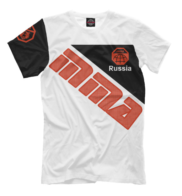 Мужская футболка с изображением Россия ММА цвета Р‘РµР»С‹Р№