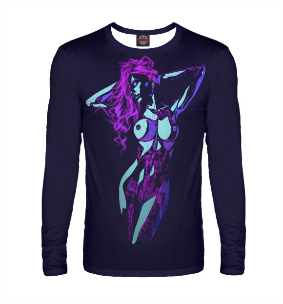 Мужской лонгслив с изображением Сексуальная девушка цвета Белый